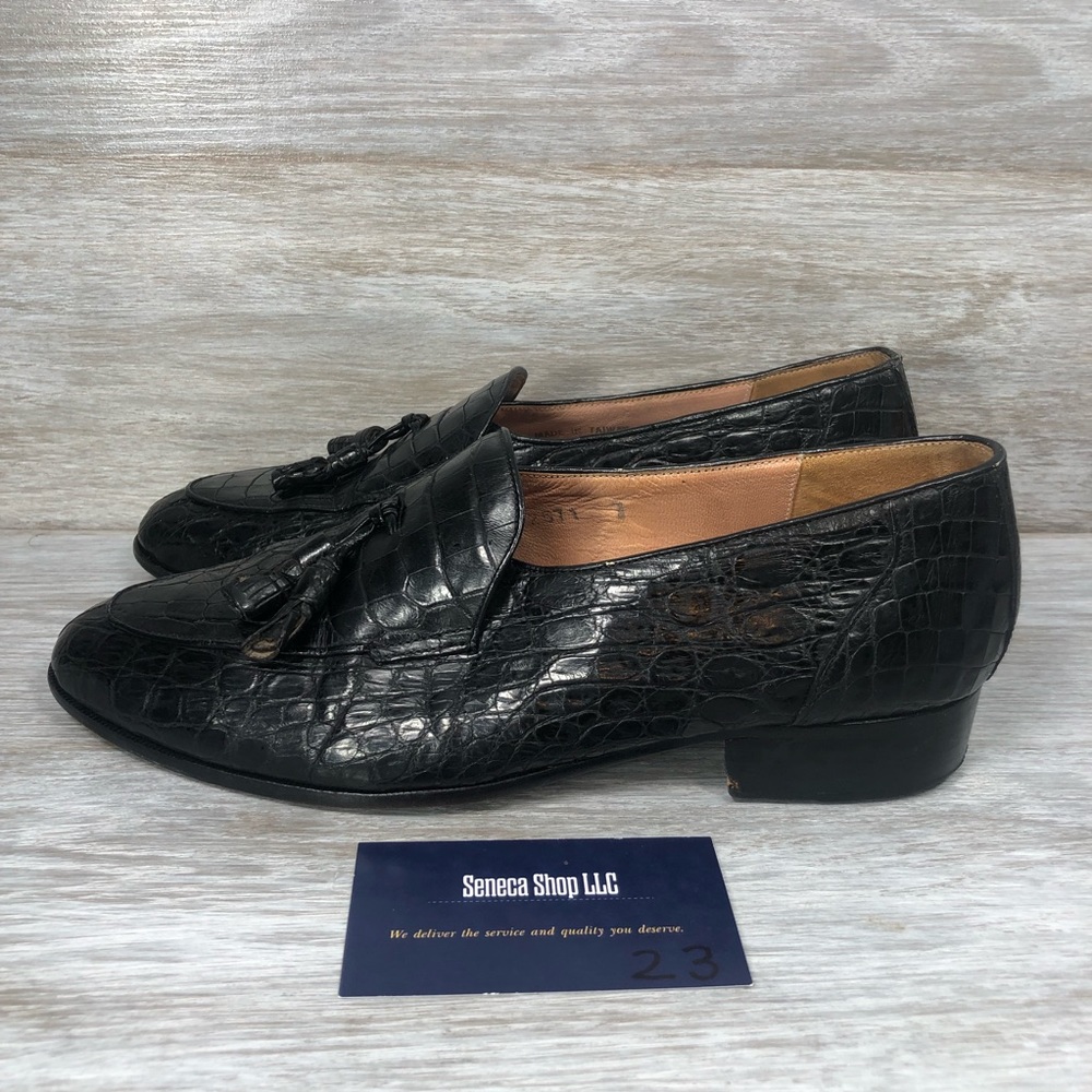 Ennesi Genuine Alligator Slip On Loafers Sz 7